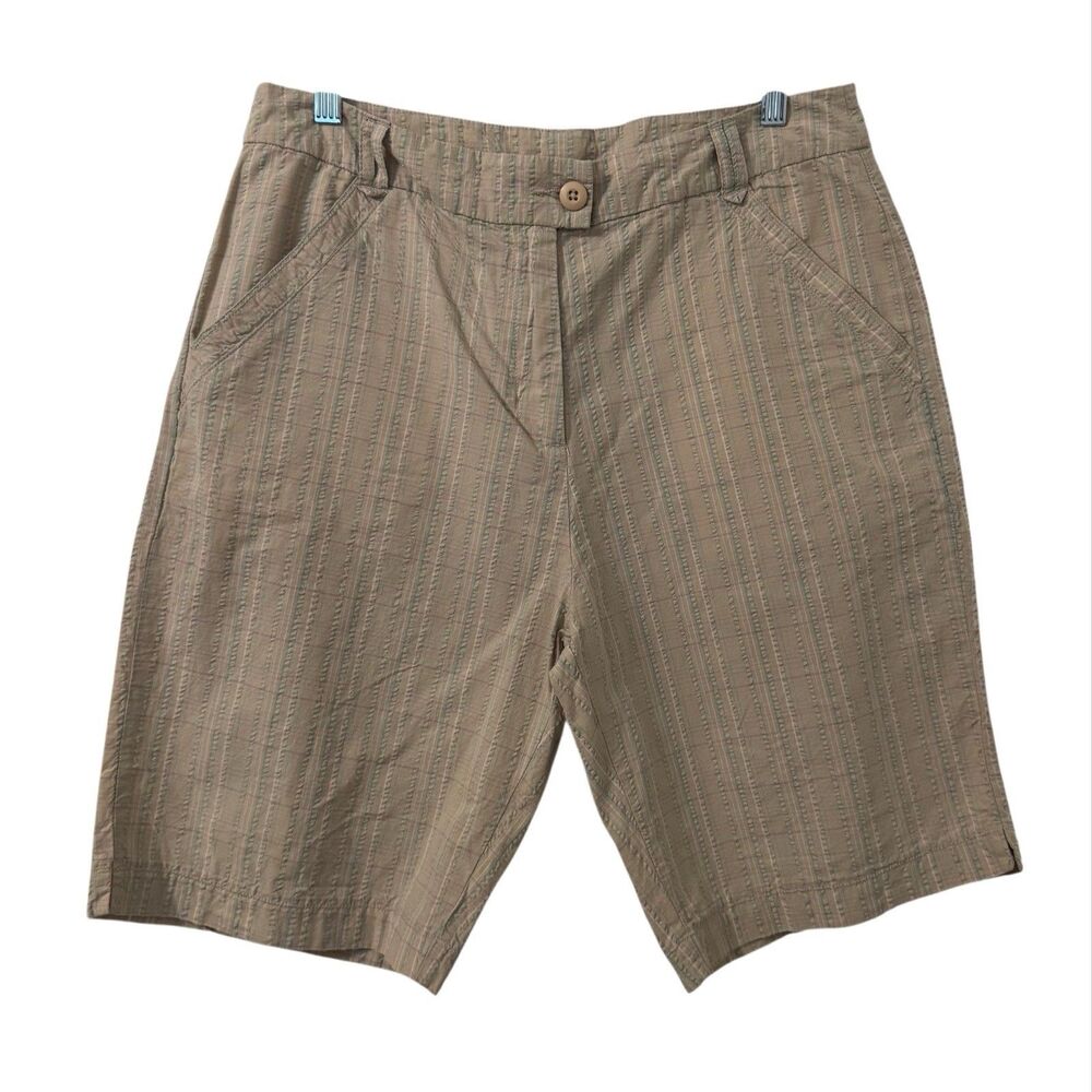 90s Woolrich Bermuda Shorts Womens‎ 12 Flat Front Pastel Plaid Modest Casual